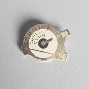 Vintage Vermilion Curling Club Enamel Lapel Pin